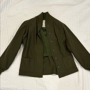 Women’s Vintage Wool Button-Up Military Jacket